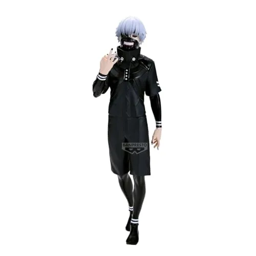 Banpresto Kaneki Ken Tokyo Ghoul Figur, 27 cm, Sammelfigur für Anime-Fans - Detailreiche 27 cm Figur von Kaneki Ken aus Tokyo Ghoul, ideal für Sammler. Lieferung in versiegelter Box mit Basisständer. Perfekt, um die Anime-Welt zu erleben!
