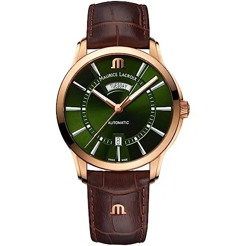 Maurice Lacroix PT6358-BRZ01-63E-3 Herren Uhr - Armbanduhr für Herren mit 100 m Wasserdichtigkeit, 17 Steinen und klassischem Design – ideal für den täglichen Gebrauch und besondere Anlässe.