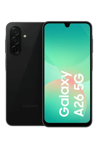 Samsung Galaxy A26 5G 128GB 6GB RAM Schwarz - Handy mit 50 MP Kamera, Dual SIM und 5G-Konnektivität für blitzschnelle Internetgeschwindigkeit. Ideal für Fotografie und Multitasking.
