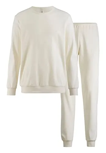 hessnatur Herren Pyjama PureNATURE aus Bio-Baumwolle | Fair und Nachhaltig - Schlafanzug aus ökologischer Bio-Baumwolle, ungebleicht und ungefärbt. Ideal für hohen Tragekomfort mit Bündchen und Gummizug, perfekt für entspannte Nächte.