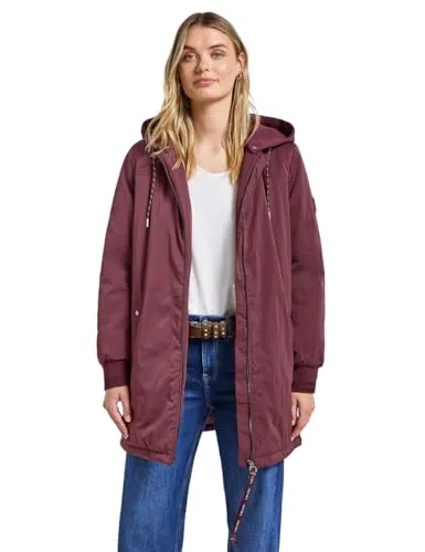 Street One Damen Langer Blouson mit Kapuze - Stylischer Damenblouson mit abnehmbarer Kapuze und Tunnelzug. Die seitlichen Taschen bieten praktischen Stauraum. Ideal für elegante Looks und angenehmen Tragekomfort.