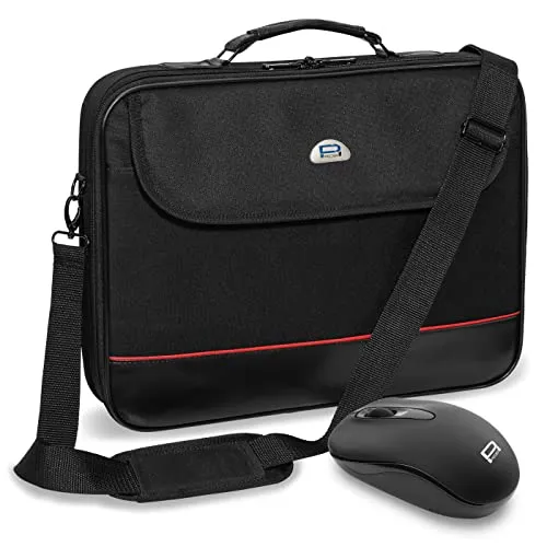 NOTEBOOK Laptop TASCHE 18,4 Zoll mit schnurlosem Mausset - Praktische Schultertasche für Laptops bis 18,4 Zoll. Mit wasserabweisendem Material, stabiler Polsterung und praktischen Fächern für Zubehör. Ideal für den täglichen Einsatz.
