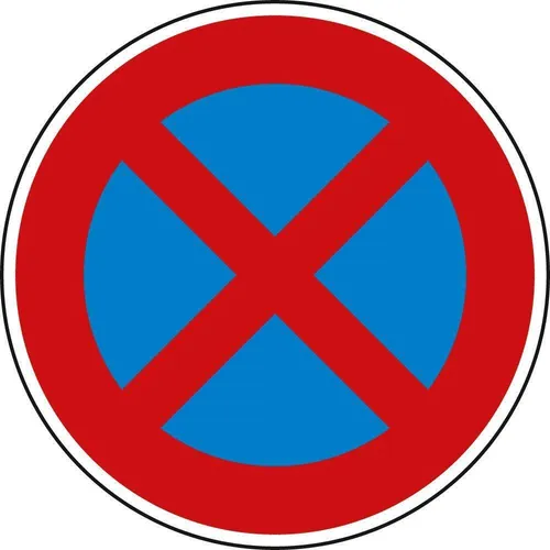Verkehrszeichen Absolutes Halteverbot Nr. 283 | Ø 420mm, Alu 2mm, RA1 | Original Verkehrsschild nach StVO mit RAL Gütezeichen | Schild Halteverbot | Dreifke®