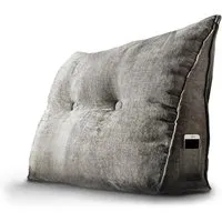 Björn&Schiller Rückenkissen grau, 70 cm - Komfortables Lesekissen für Bett und Sofa - Lendenkissen mit atmungsaktivem Polyesterbezug, ideal für Rückenstütze und Haltung. Praktische Seitentasche für Fernbedienungen, waschbar und langlebig.