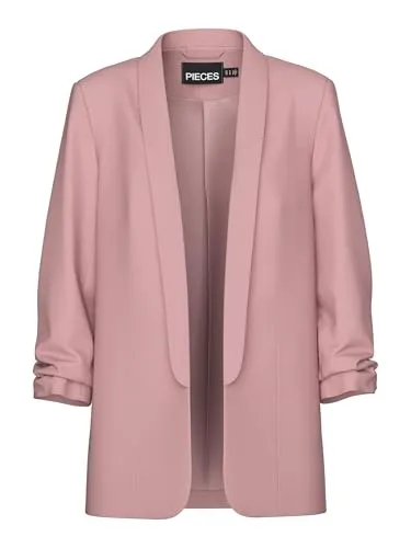 pieces Blusenblazer PCBOSELLA 3/4 mit Faltendetail - Blusenblazer in Woodrose, slim fit mit elastischem Material für optimalen Tragekomfort, ideal für legere Anlässe.