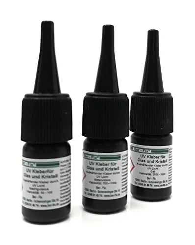 Ber-Fix UV Kleber-Set: 3x 3g Expertenlösung für Metall-Glas - Variable Viskositäten für Maximale Haftung, Präzise Anwendung & Schnelle Aushärtung