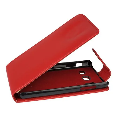 Mobilfunk Krause - Flip Case Etui Handytasche Tasche Hülle für Huawei Ascend Y300 (Rot)