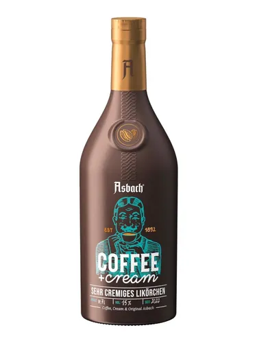 Asbach Uralt Coffee + Cream Likör 15% 0.7L - Likör mit original Asbach, aromatischem Kaffee und cremiger Sahne. Ideal für besondere Anlässe oder als Genussmoment.