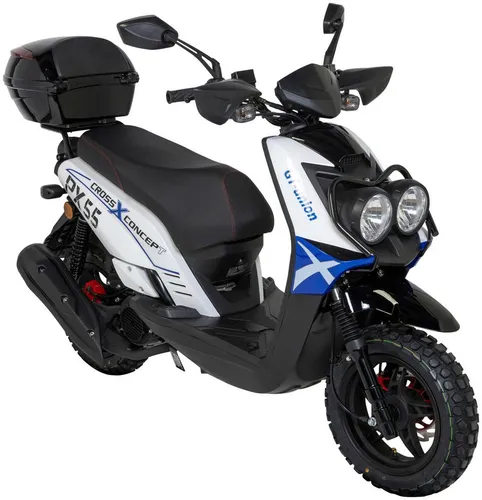 GT UNION Motorroller PX55 Cross Conzept 125 - Motorroller mit 124,6 ccm, 85 km/h, Euro 5 – ideal für Stadt und Offroad, robust und wendig mit großem Topcase für viel Stauraum.