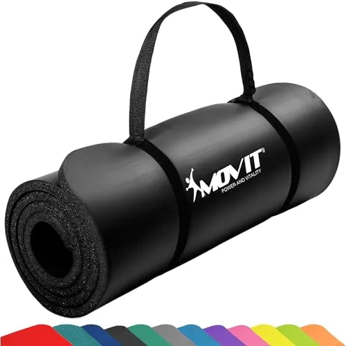 Movit® Sportmatte 10/15mm - Rutschfeste Yogamatte - Sportmatte für Fitness und Yoga, mit Anti-Rutsch-Oberfläche und Schalldämmung für optimalen Komfort und Sicherheit beim Training.