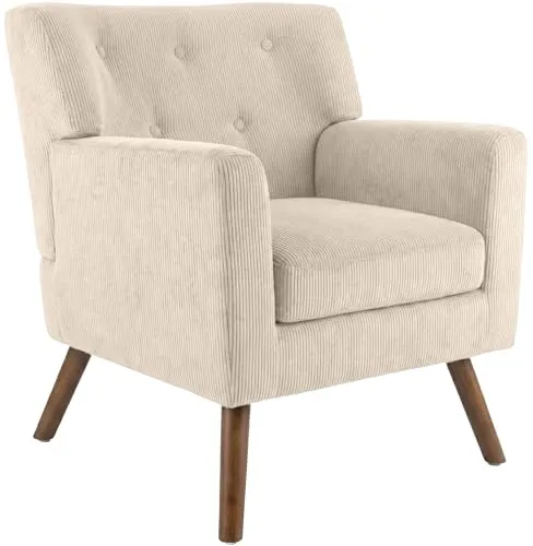 CLP Sessel Kioni mit Cordbezug - Lounge- & Cocktailsessel, bequemer Relaxsessel mit dicker Polsterung und modernem Design, ideal für Wohnzimmer und Leseecken, bis 150 kg belastbar.