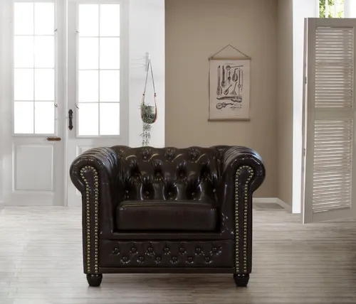 Home affaire Chesterfield-Sessel Rysum - Der stilvolle Chesterfield-Sessel »Rysum« von Home affaire überzeugt durch edles Design und hohen Sitzkomfort. Ideal für dein Wohnzimmer oder die Kaminecke, erhältlich in verschiedenen Bezugsvarianten.