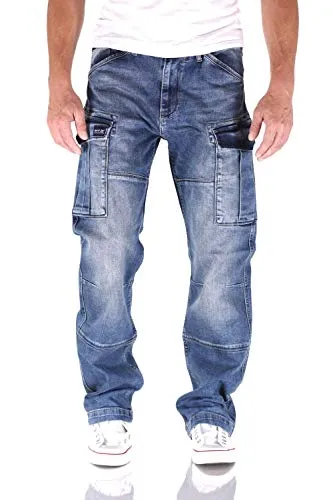Big Seven Brian Vintage Aged Cargo Herren Jeans W46/L34 - Stylishe Cargo Jeans im Comfort Fit, ideal für den Alltag. Mit praktischen Oberschenkeltaschen und verstellbaren Beinenden für optimalen Komfort.