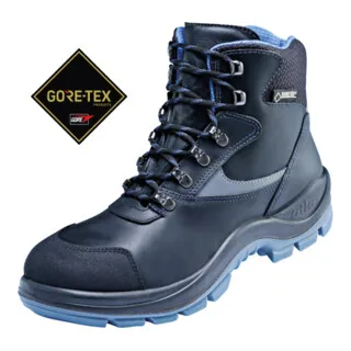 Atlas knöchelhoher Sicherheitsschuh GTX 565 XP blueline ESD S3, Weite 10 Größe 37 - S3-Sicherheitsschuhe mit durchtritthemmender XP Technologie, wasserdichtem Rindleder und optimaler Bodenhaftung für maximale Sicherheit und Komfort im Outdoor-Einsatz.