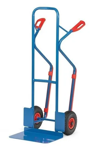 fetra Stahlrohr-Sackkarre B1331V - Tragkraft 300 kg, Vollgummibereifung - Lindapter Sackkarre mit stabiler Schweißkonstruktion und austauschbarer Stahlblechschaufel für sicheren Transport von runden Gütern. Ideal für hohe Traglasten bis 300 kg.