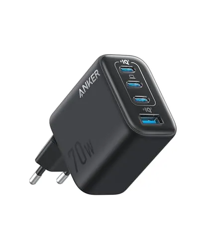 Anker Zolo 70W USB C Ladegerät, 4-Port-Netzteil für ultraschnelles Laden - Kompaktes 4-Port-Netzteil mit bis zu 70W Leistung. Lade deinen Laptop und Smartphone gleichzeitig. Ideal für Reisen und den täglichen Einsatz – Effizienz und Mobilität vereint.
