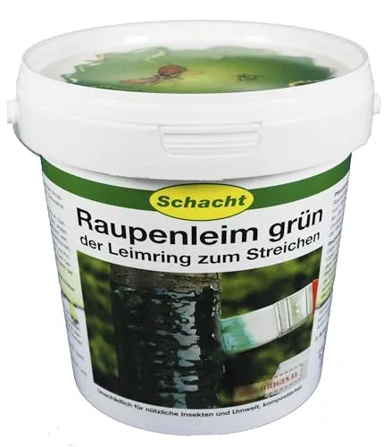 Schacht Raupenleim Grün 1kg Eimer - Universalabwehr für drinnen, kompostierbarer Naturleim aus nachwachsenden Rohstoffen, schont Nützlinge und eignet sich ideal zum Selbstherstellen von Leimringen.