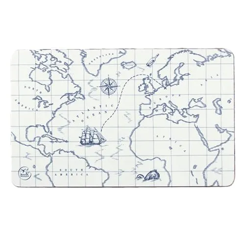 Bow & Hummingbird - 1825021-3 - Frühstücksbrettchen, Maritim, Schatzkarte, Melamin, 23,5cm x 14,5cm, mehrfarbig, spülmaschinengeeignet