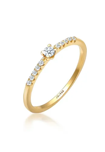 Elli DIAMONDS Verlobungsring Microsetting mit Diamant 0.11 ct - Trauringe aus 585er Gelbgold, elegant im Microsetting mit funkelndem Brillant-Diamant, ideal für den besonderen Antrag.