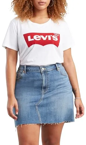 Levi's® Plus T-Shirt Perfect Tee mit Batwing-Logo - Print-Shirt für Damen mit kultigem Batwing-Logo, aus weicher Baumwollqualität für hohen Tragekomfort und pflegeleicht. Der perfekte Begleiter für coole Street-Style Looks!