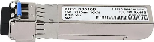 BlueOptics SFP+ BO35J13610D kompatibel mit Cisco SFP-10G-LR-S - Switch-Module mit 10G Ethernet Modul, 5 Jahre Herstellergarantie und universeller Markenkompatibilität für hohe Datenübertragungsraten.
