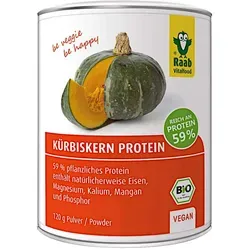 Raab Vitalfood Bio Kürbiskern-Protein Pulver - Mehrkomponenten Proteine mit 59 % Eiweiß, ideal für Sportler und vegane Ernährung, aus biologischem Anbau in Österreich, höchste Qualität seit 1989.