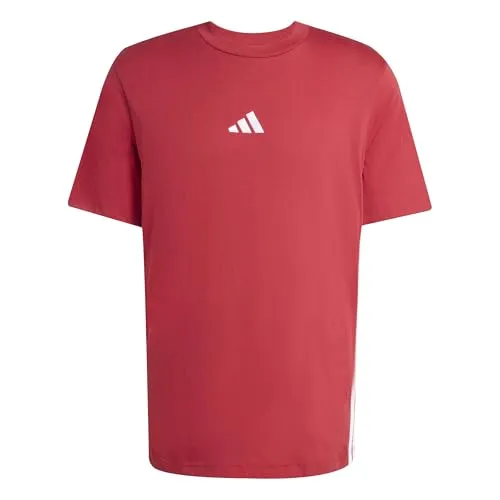 ADIDAS SPORTSWEAR Herren T-Shirt "M 3S SJ T", Gr. L, Active Maroon/Weiß - Stylisches ADIDAS T-Shirt aus 100% Baumwolle mit weichem Single Jersey für hohen Tragekomfort. Perfekt kombinierbar für sportliche und lässige Outfits.