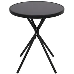 DEGAMO Bistrotisch Milano 60cm rund – Metall anthrazit + Glas schwarz - Eleganter Bistrotisch aus robustem Metall und schwarzem Sicherheitsglas, ideal für Balkon oder Garten. Kompakt mit 60 cm Durchmesser, wetterfest und pflegeleicht – perfekt für gemütliche Stunden im Freien.