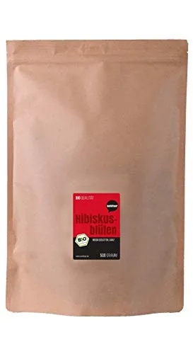 Wohltuer Bio Hibiskusblüten 500g I Fair gehandelt - Ganze Hibiskusblüten aus Ägypten I Natur pur - Ohne Zusatzstoffe I Für Hibiskusblüten-Tee I Abgefüllt und kontrolliert in Deutschland (DE-ÖKO-006)
