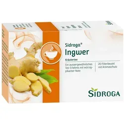 SIDROGA Ingwer Tee Filterbeutel 15 g - Tees mit intensivem Ingwergeschmack, ideal zur Unterstützung des Wohlbefindens und perfekt für eine wohltuende Auszeit.