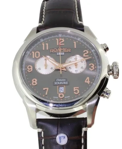 Roamer Herren Uhr Swiss Made Soleure Chronograph - Armbanduhr mit 12-Stunden-Zifferblatt und Chronograph, aus hochwertigem Edelstahl, ideal für stilbewusste Erwachsene.