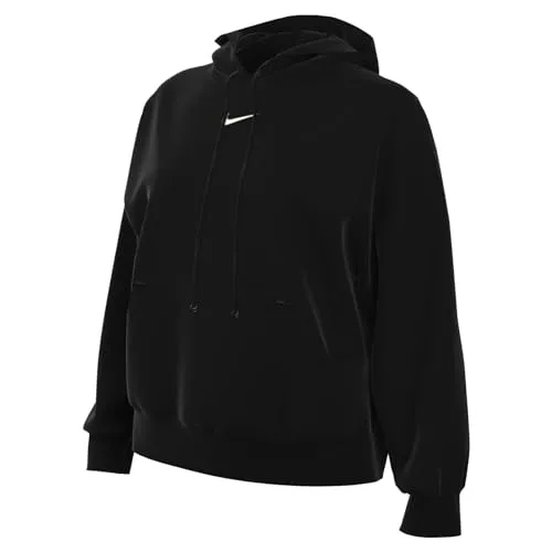 Nike Sportswear Kapuzensweatshirt W NSW PHNX FLC OOS PO HOODIE - Oversize Hoodie in Schwarz mit tief angesetzten Schultern und lockeren Ärmeln, ideal für sportliche und lässige Looks.