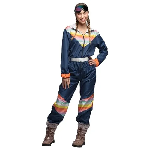 Boland 80er Jahre Damen Skianzug blau Größe M - Trendiger 80er Jahre Skianzug für Damen in Größe M, aus strapazierfähigem Polyester, ideal für Fasching und Kostümpartys. Ein echter Hingucker in leuchtendem Blau!