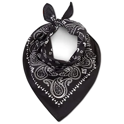 LOVARZI Bandana Tuch für Damen & Herren Schwarz - Bandana Motorrad - Baumwolle Kopftuch