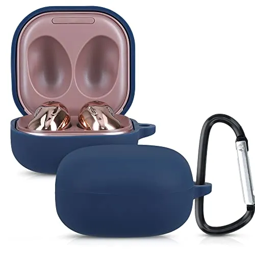 kwmobile Hülle kompatibel mit Samsung Galaxy Buds 2 Pro/Buds 2 / Buds Live Hülle - Kopfhörer Case - TPU Silikon Cover - Schutzhülle in Dunkelblau