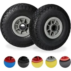 Sackkarrenrad Schubkarrenreifen Vollgummireifen 2er Set 26 cm, pannensicher - Räder für Schubkarren, pannensichere Vollgummireifen, ideal für den Einsatz im Garten oder Bau, langlebig und wartungsfrei.
