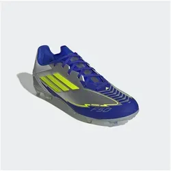 adidas F50 League Fußballschuhe FG/MG, Silver Metallic/Solar Yellow, 47 1/3 EU - Fußballschuhe mit regulärer Passform und HybridTouch Obermaterial, ideal für viele Böden dank der 360 FG/MG Außensohle – für optimale Performance auf dem Platz.