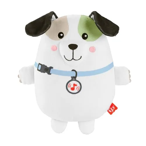 FISHER-PRICE Schlummer Hündchen Spieluhr - Tragbarer weicher Plüschklangerzeuger mit beruhigender Musik auf Reisen, 4 Wiedergabeeinstellungen, maschinenwaschbar, ab 3 Monaten, HTJ68