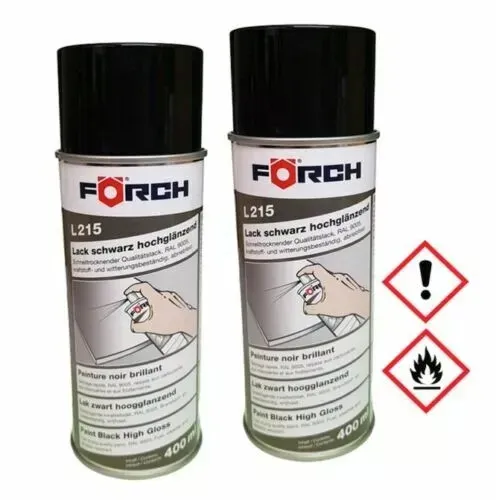 Stück FÖRCH Lackspray Schwarz hochglänzend L215 RAL 9005 400 ml 62102502 1