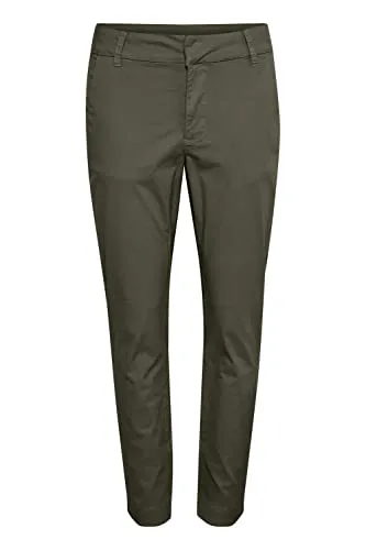 KAFFE Damen Women's Cropped Cotton Pants Regular Fit - Damen-Hosen in modischem Grape Leaf, aus weichem Baumwollmaterial für hohen Tragekomfort und perfekten Sitz.
