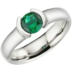 HECHTER PARIS Fingerring - Eleganter Damenring aus Silber 925 mit grünem Zirkonia - Schmuckstück in Größe 56, ideal für jeden Anlass. Der ringförmige Glanz und die Zirkonia-Applikationen machen ihn zum perfekten Geschenk für Geburtstage oder Weihnachten.