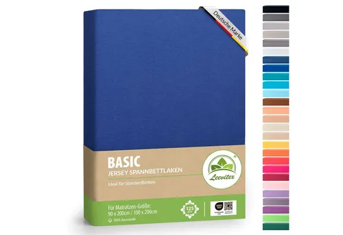 leevitex® Spannbettlaken Jersey aus 100% Baumwolle, für Kinder- & Standardmatratzen, Jersey, Gummizug: rundum, (1 Stück), 100% Baumwolle, anschmiegsam & dehnbar, diverse Größen und Farben
