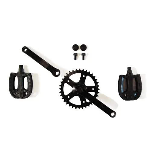 BERG Gokart Ersatzteil Kurbelset 140, 36T + Pedals - Tretfahrzeuge: Pedalkurbelset für alle gängigen Gokarts, inkl. 36Z-Zahnrad und 140mm Durchmesser, ideal für eine sichere und langlebige Nutzung.
