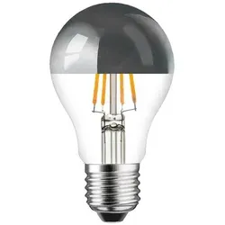 LED Filament Kopfspiegel Silber Birnenform 8W = 60W E27 806lm warmweiß 2700K