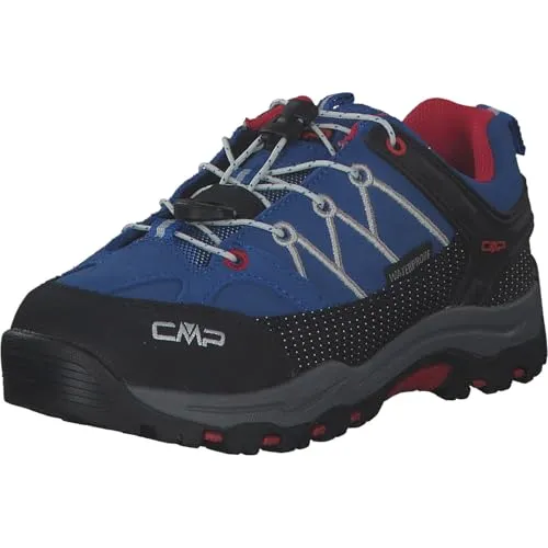 CMP Kids Rigel Low Trekking Shoes WP cobalto-stone-fire (04NG) 34 - Wanderschuhe für Kinder mit ClimaProtect-Membran für optimalen Wasser- und Windschutz. Strapazierfähig, mit praktischem Schnellschnürsystem und hervorragendem Grip für Abenteuer in der Natur.