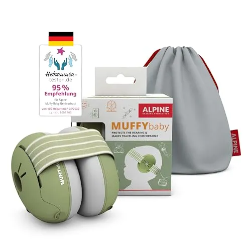 Alpine Muffy Baby - Gehörschutz für Babys - Gehörschutz für Babys bis 36 Monate, schützt vor gefährlichem Lärm und bietet ein verstellbares, rutschfestes Kopfband für optimalen Tragekomfort.