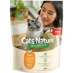 MERA Cats Nature Sensitive Huhn Katzenfutter Trocken 10kg | Hochwertiges Mono-Protein & getreidefrei - Hochwertiges Trockenfutter für sensible Katzen, hergestellt mit viel frischem Huhn und leicht verdaulichen Zutaten. Ideal für eine ausgewogene Ernährung ohne Getreide und Zucker.