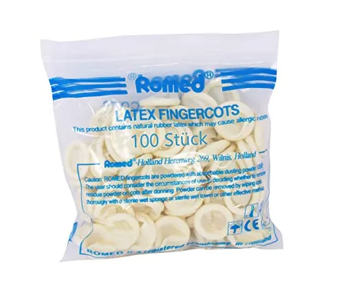 Romed Latex Fingerlinge (S (Small)), 100 Stück