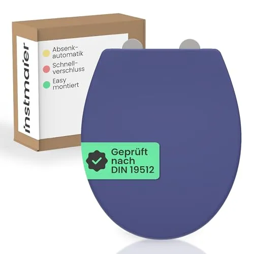 instmaier WC-Sitz Helma mit Absenkautomatik - TÜV-geprüfter Toilettendeckel aus Duroplast, antibakteriell und pflegeleicht. Mit doppelter Absenkautomatik für leises Schließen und einfache Montage. Belastbar bis 250 kg – ideal für den täglichen Einsatz.