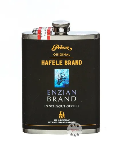 Prinz Flachmann Hafele Enzian 200ml - Kompakter Edelstahlflachmann mit 200ml für den Genuss von doppelt gebranntem Hafele Enzian. Perfekt für unterwegs – ideal für gesellige Momente!